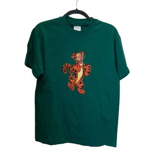 Vintage 90s Green Winnie the Pooh Tigger T Shirt Single Stitch Size Medium